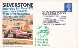 1971  GRAN BRETAGNA  ANNULLO SPECIALE FIGURATO GRAN PREMIO DI SILVERSTONE - Cars