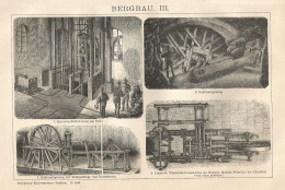 Industria Mineraria - Stampa Antica - 1901 Engraving - Stiche & Gravuren