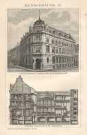 Edificio Bancario - Xilografia D'epoca - 1901 Vintage Engraving - Prenten & Gravure