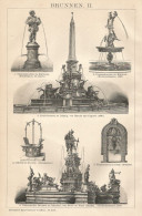 Brunnen - Xilografia D'epoca - 1901 Vintage Engraving - Prenten & Gravure