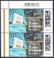 !a! GERMANY 2024 Mi. 3830 MNH Vert.PAIR From Upper Left Corner - Constitution - Ongebruikt