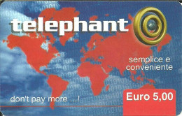 Italy: Prepaid Telephant - Continents - Cartes GSM Prépayées & Recharges