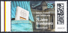 !a! GERMANY 2024 Mi. 3830 MNH SINGLE W/ Left Margin - Constitution - Nuovi