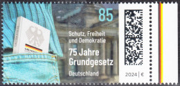 !a! GERMANY 2024 Mi. 3830 MNH SINGLE W/ Right Margin (a) - Constitution - Neufs