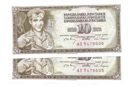 Yougoslavie Yugoslavia 10 Dinara 1968 UNC / NEUF - 2 Consecutive - Andere - Europa