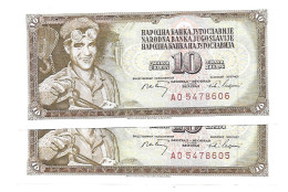 Yougoslavie Yugoslavia 10 Dinara 1968 UNC / NEUF - 2 Consecutive - Other - Europe