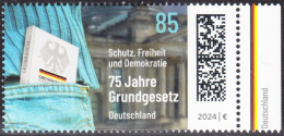 !a! GERMANY 2024 Mi. 3830 MNH SINGLE W/ Right Margin (b) - Constitution - Unused Stamps