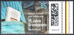 !a! GERMANY 2024 Mi. 3830 MNH SINGLE W/ Right Margin (c) - Constitution - Unused Stamps