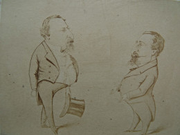 Photo Cdv Anonyme - Caricature Napoléon III Et Alexandre Julius Schindler Salzburg Ca 1865  L679B - Alte (vor 1900)