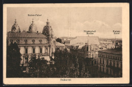 AK Bukarest, Kaiser-Hotel & Fürstenhof-Café Mit Kaiser-Palast  - Romania