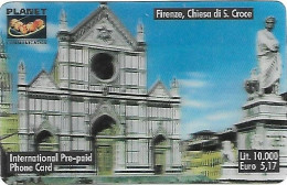 Italy: Prepaid Planet Communication - Firenze, Chiesa De S. Croce - Cartes GSM Prépayées & Recharges
