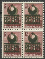 Turkey; 1954 Official Stamp 0.25 K. ERROR "Double Overprint" - Timbres De Service