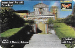 Italy: Prepaid Planet Communication - Firenze, Basilica S. Miniato Al Monte - GSM-Kaarten, Aanvulling & Voorafbetaald