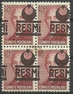Turkey; 1954 Official Stamp 0.25 K. ERROR "Shifted Overprint" - Dienstmarken