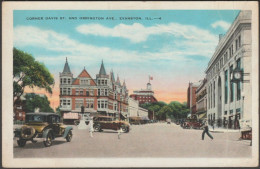 Corner Davis St & Orrington Ave, Evanston, Illinois, 1930 - EC Kropp Postcard - Andere & Zonder Classificatie