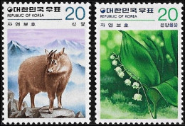 South Korea 1979, Nature Conservation Animals Long-tailed Goral - 2 V. MNH - Otros & Sin Clasificación