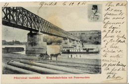 Pétervarad Vashiddal Eisenbahnbrücke Mit Peterwardein Circulée En 1905 - Servië