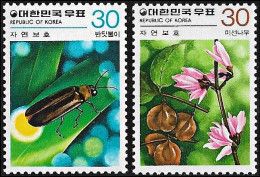 South Korea 1980, Nature Conservation Insects Fire Beetle - 2 V. MNH - Beetles