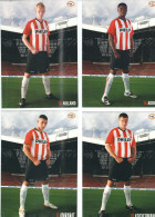 4  POSTCARDS   FC  PSV EINDHOVEN PLAYERS 2008- 09SEASON - Voetbal