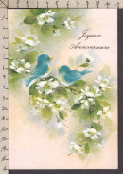 096224GF/ Oiseaux, Mini-lettre (4 Plis), Belle Illustration, Ed Hallmark - Anniversaire