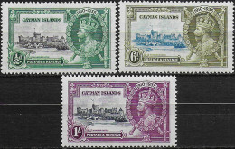1935 Cayman Silver Jubilee 3v. Varietys MNH SG. N. 108h+110h/11h - Andere & Zonder Classificatie