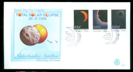 NEDERLANDSE ANTILLEN FDC E 289 * ASTRONOMIE ZONSVERDUISTERING SOLAR ECLIPSE * OPEN KLEP - Astrología