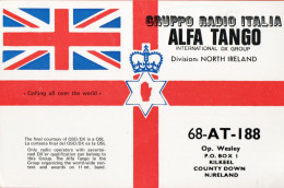 GRUPPO RADIO ITALIA- 1986 - ALFA TANGO - Wesley, Kilkeel, County Down, N.I. - QSL Card Sent To Alderney Lighthouse - Amateurfunk