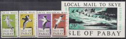 INSEL PABAY (Schottland), Nichtamtl. Briefmarken, Block + 4 Marken, Gestempelt, Europa 1964, Vögel - Escocia