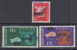 INSEL HERM (Guernsey), Nichtamtl. Briefmarken, 3 Marken, Gestempelt, Europa 1966, Landkarte, Symbole - Guernesey