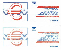 CARNETS DE FRANCE - 2 CARNETS "EURO" COUVERTURE NUANCE FONCEE ET NUANCE PÂLE - Modern : 1959-...