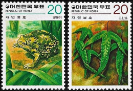 South Korea 1979, Nature Conservation Reptiles Boreal Digging Frog - 2 V. MNH - Ranas