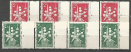 Belgique - Exposition Universelle De Bruxelles 1958 - N°1008 Et 1008A ** - N° De Planche 1-2-3-4 - ....-1960