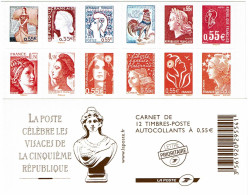 CARNETS DE FRANCE -  CARNET "LES VISAGES DE LA Vème REPUBLIQUE"  Y/T 1518 - Moderne : 1959-...