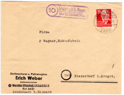 SBZ 1950, Landpost Stpl. 10 SCHOENBACH über Reichenbach Auf Brief M. 24 Pf. - Altri & Non Classificati