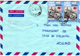 Vietnam 1998, MeF Paar 1000 D. Erdöl Bohrplattform Auf Luftpost Brief I.d. NL - Autres - Asie