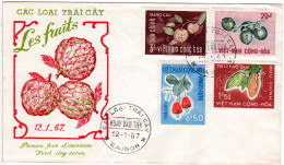 Vietnam 1967, Ausgabe Früchte Kpl. Auf FDC V. Saigon - Asia (Other)