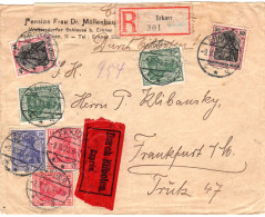 DR 1920, 7 Germania Marken Auf Eilboten Brief V. ERKNER N. Frankfurt. - Storia Postale