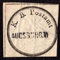 Bayern, Postsiegel K.B. Postamt M. Eingestempeltem L1 AUGSBURG VI - Lettres & Documents