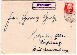 DDR 1950, Landpost Stpl. WENTDORF über Wittenberge Auf Brief M. 24 Pf. - Storia Postale