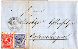 NL 1874, 5+10 C. Auf Brief V. Amsterdam N. Dänemark. - Otros & Sin Clasificación