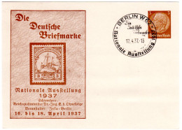 DR, 3 Pf. Privatganzsachenkarte Berlin Ausstellung 1937 M. Entspr. Sonderstpl. - Andere & Zonder Classificatie