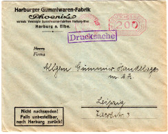 DR 1923, 200 Mk. Maschinen-Postfreistempel Auf Drucksache V. Harburg (Elbe) - Storia Postale