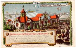 München, Gruss V. Oktoberfest, Pschorr-Zelt Zur Bräurosl,1902 Gebr. Litho-AK - Sonstige & Ohne Zuordnung