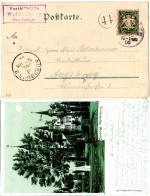 Bayern 1900, Posthilfstelle WELLENBURG Taxe Jnningen Auf Litho-AK M. 5 Pf. - Sonstige & Ohne Zuordnung