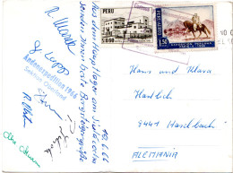 Peru 1966, Karte M. Unterschriften V.d. ANDENEXPEDITION Sektion Oberland - Pérou