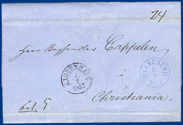 Dänemark, Frankobrief Via Schweden N. Norwegen 1857. #S364 - Sonstige & Ohne Zuordnung