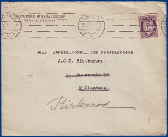 Norwegen 1918, Larvik, Brief M.  EF 12öre Nach Dänemark. #S819 - Brieven En Documenten