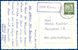 BRD 1962, 8931 Gennach, Land-Poststelle II-Stempel Auf AK M. 10 Pf. #S545 - Cartas & Documentos