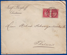 Norwegen 1900, Paar 10 öre Auf Brief V. Kristiania I.d Schweiz. #S825 - Brieven En Documenten