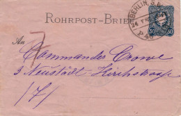 Rohrpost-Brief 30 Pf. Adler In Ellipse - Berlin SW 1887 < P64 R7 - Enveloppes